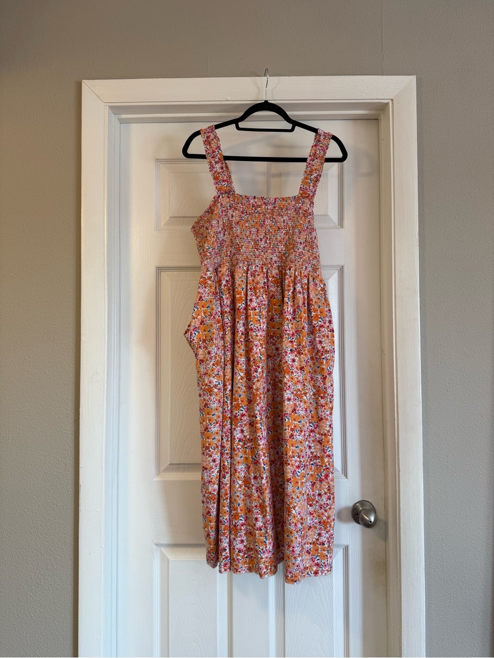 Old Navy, 3X, Floral Smocked Sundress in Pink and Orange